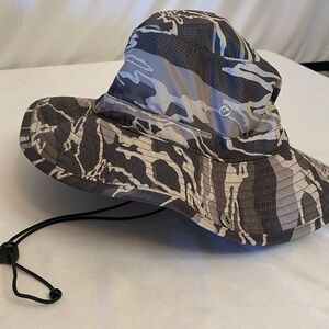 NWT Mission matrix camo silver bucket hat, adjustable chin strap